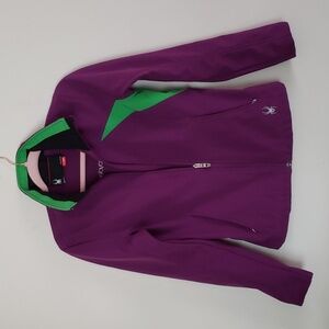 Spyder fleece full zip up jacket, snowboard gear, layering, women's size small.